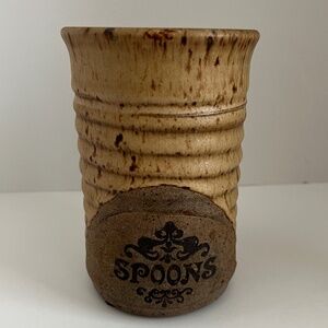 Canadian JBK Pottery Stoneware Spoon/Utensil Crock Rustic